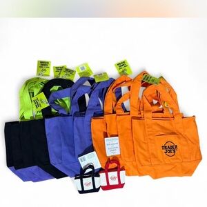 Trader Joe's mini totes in Halloween colors